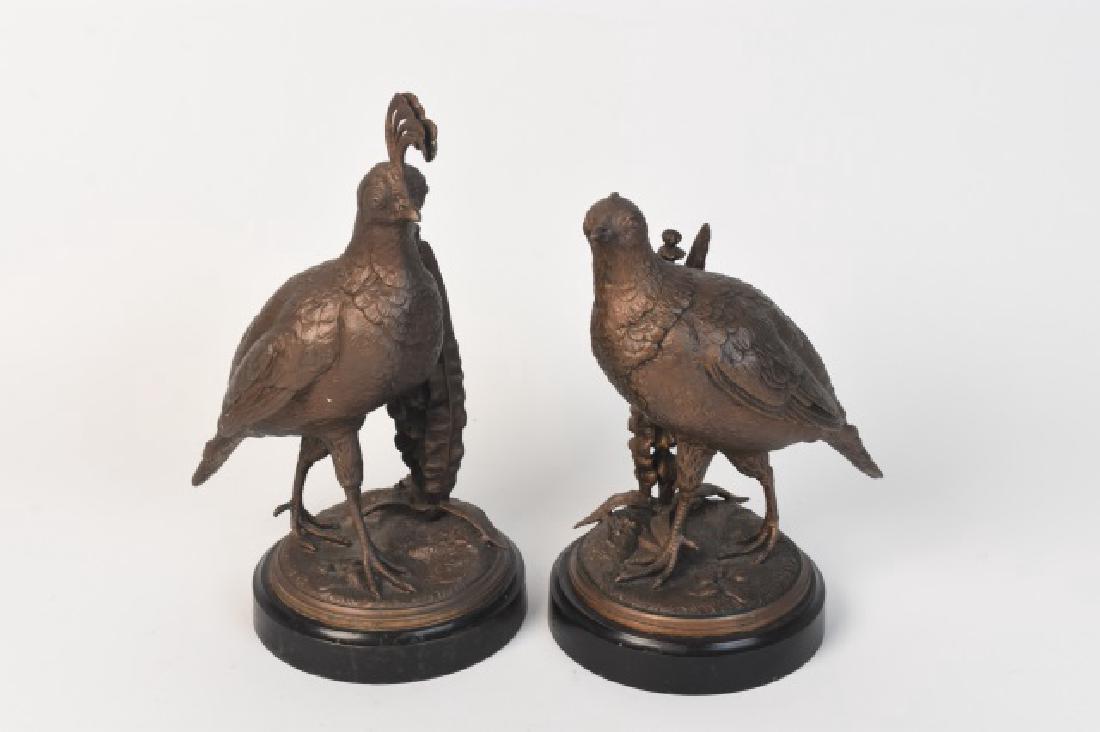 Pair of Antique Bronze Bird Figurals (1 of 5)