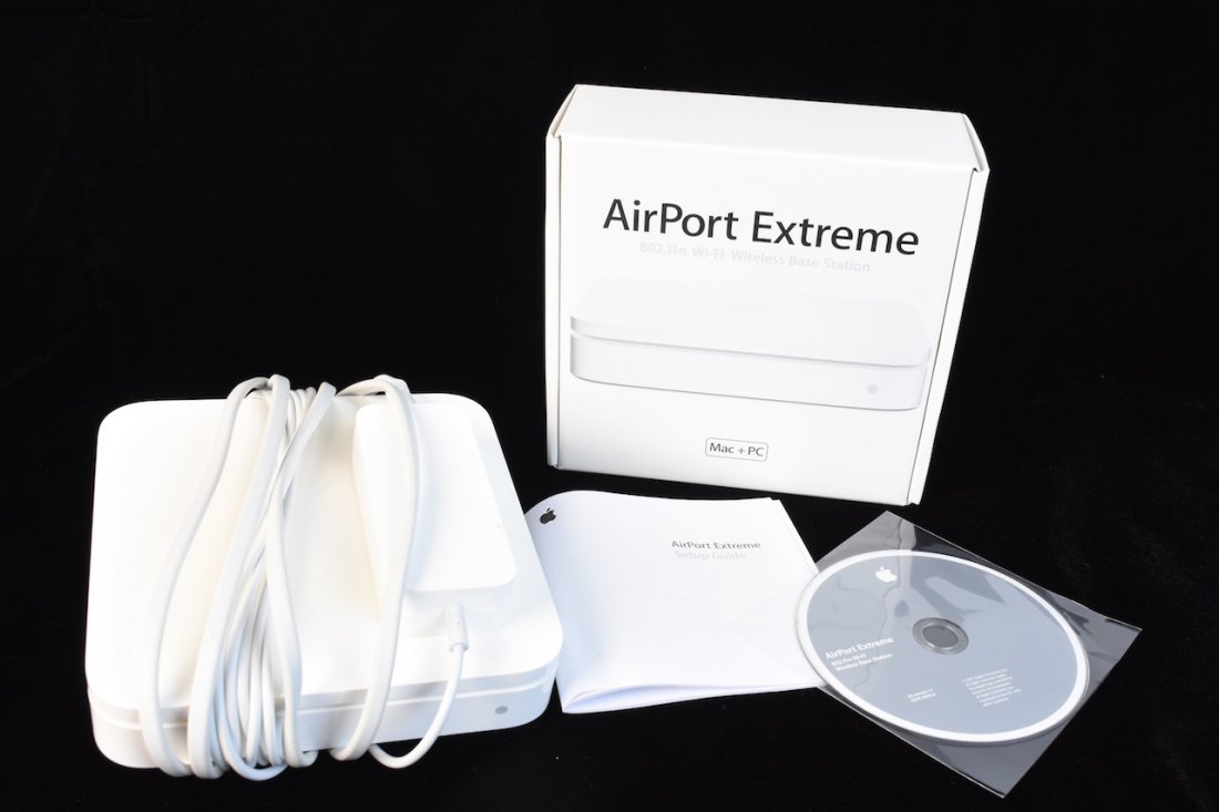 Apple Airport Extreme Wireless Base Station: Apple Airport Extreme Wireless Base Station. 802.11n Wi-Fi. Mac & PC. USB port for printing and sharing a hard disk wirelessly. Lan ports, Wan port. One ethernet WAN port to connect to a DSL or cable 