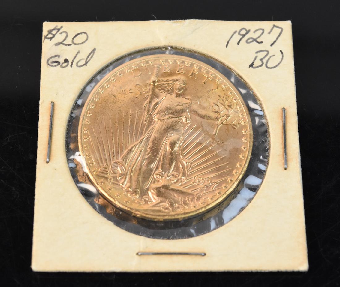 1927 $20 St Gaudens double eagle gold coin (1 of 5)