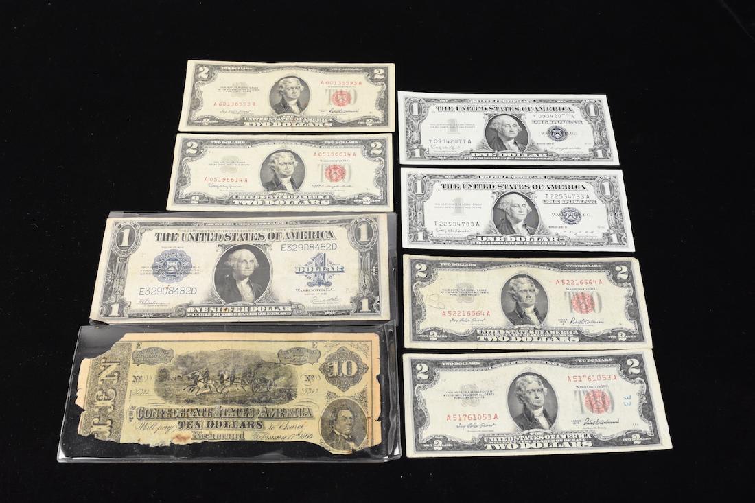 (4) Red Seal $2 Bills, Silver Certificates, More (1 of 7)