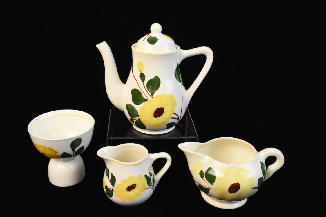 Yellow Flower Hand Painted Porcelain Set (1 of 3)