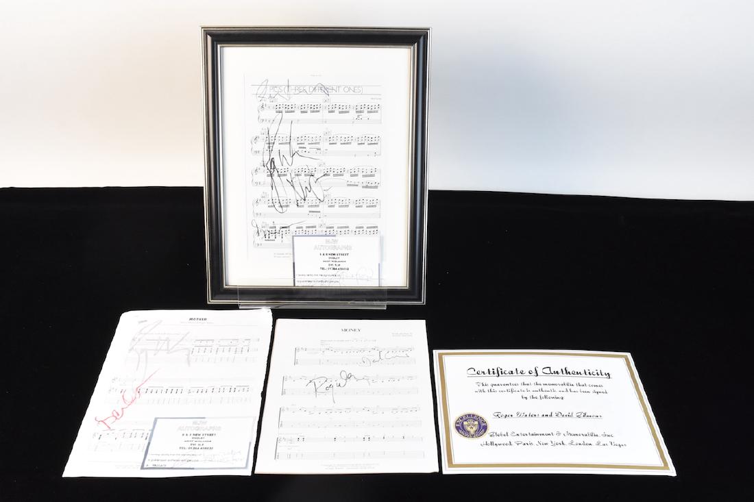 Pink Floyd Autographed Sheet Music (1 of 10)