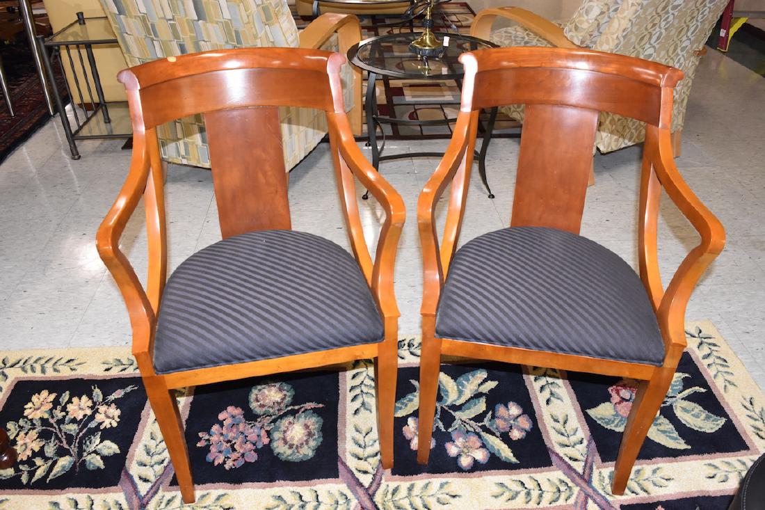 (2) Padded Baker Furniture Solid Wood Chairs (1 of 3)