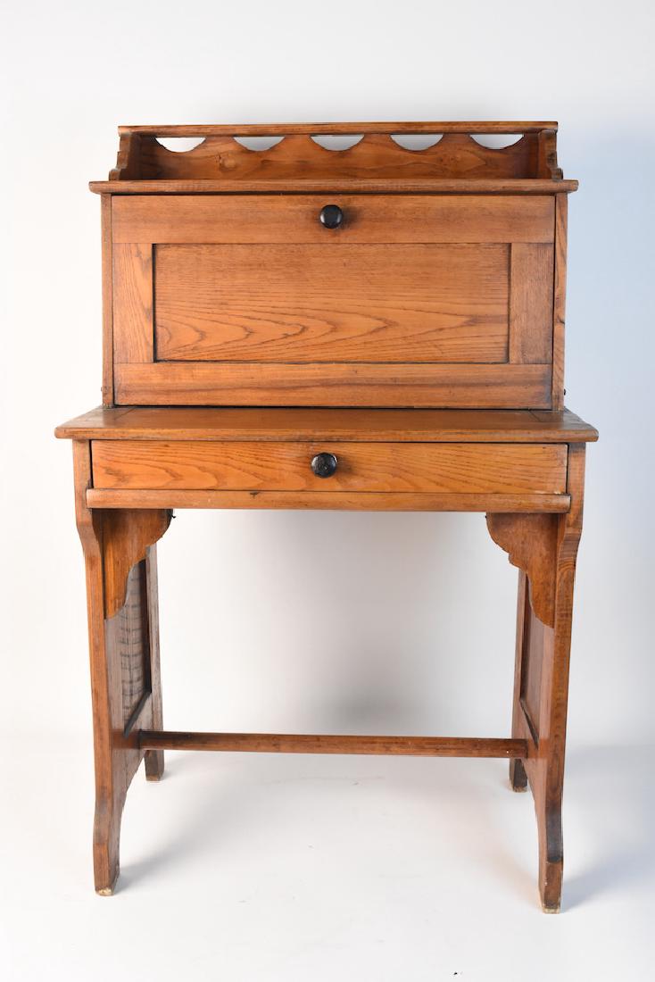 Vintage Child's Oak Secretary Desk