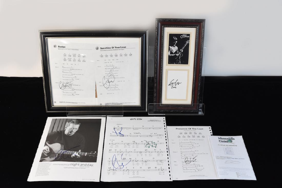 Signed Eric Clapton Sheet Music and Photo's (1 of 5)