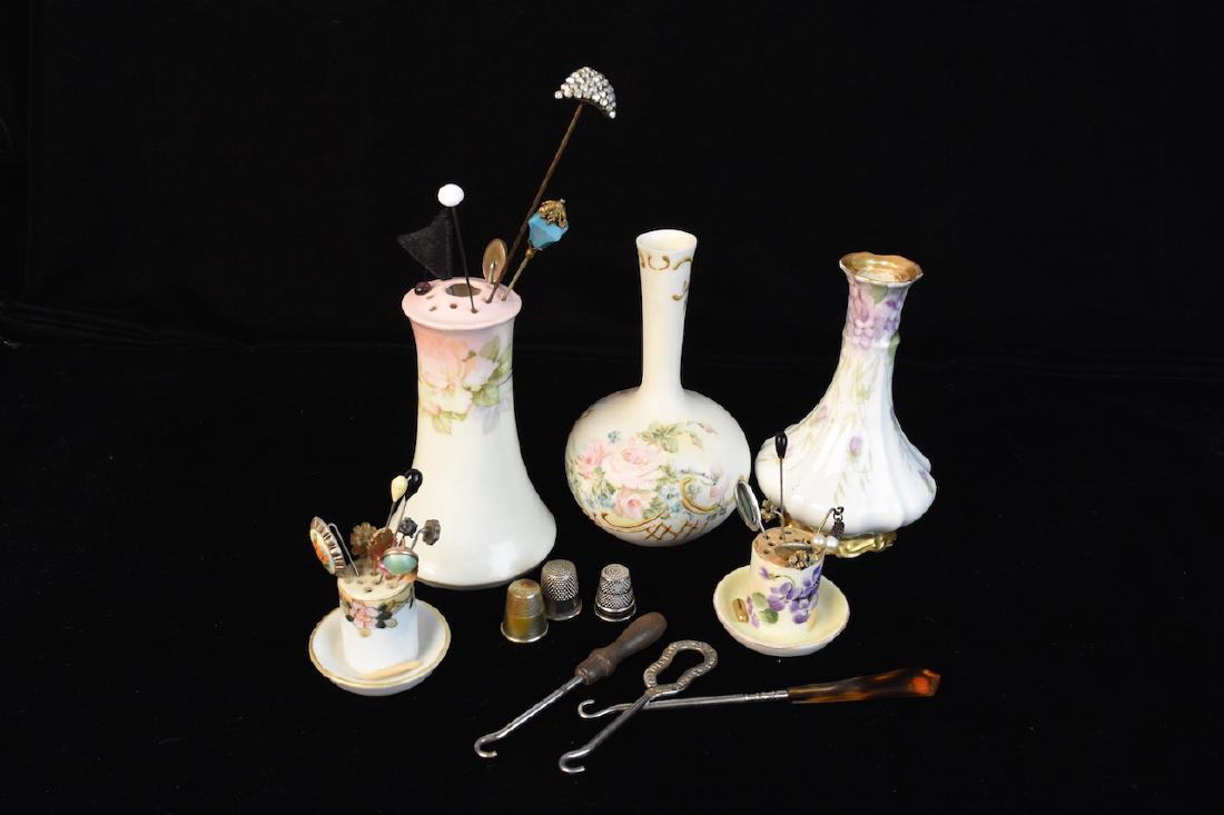 Hat Pin Holders, Vases, Mini Tea Set, Button Hooks + (1 of 10)