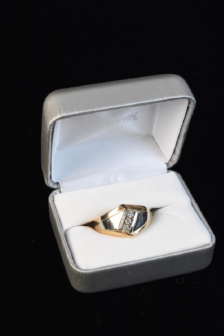 10K Two-Tone Men's Ring With (3) Diamonds (1 of 4)