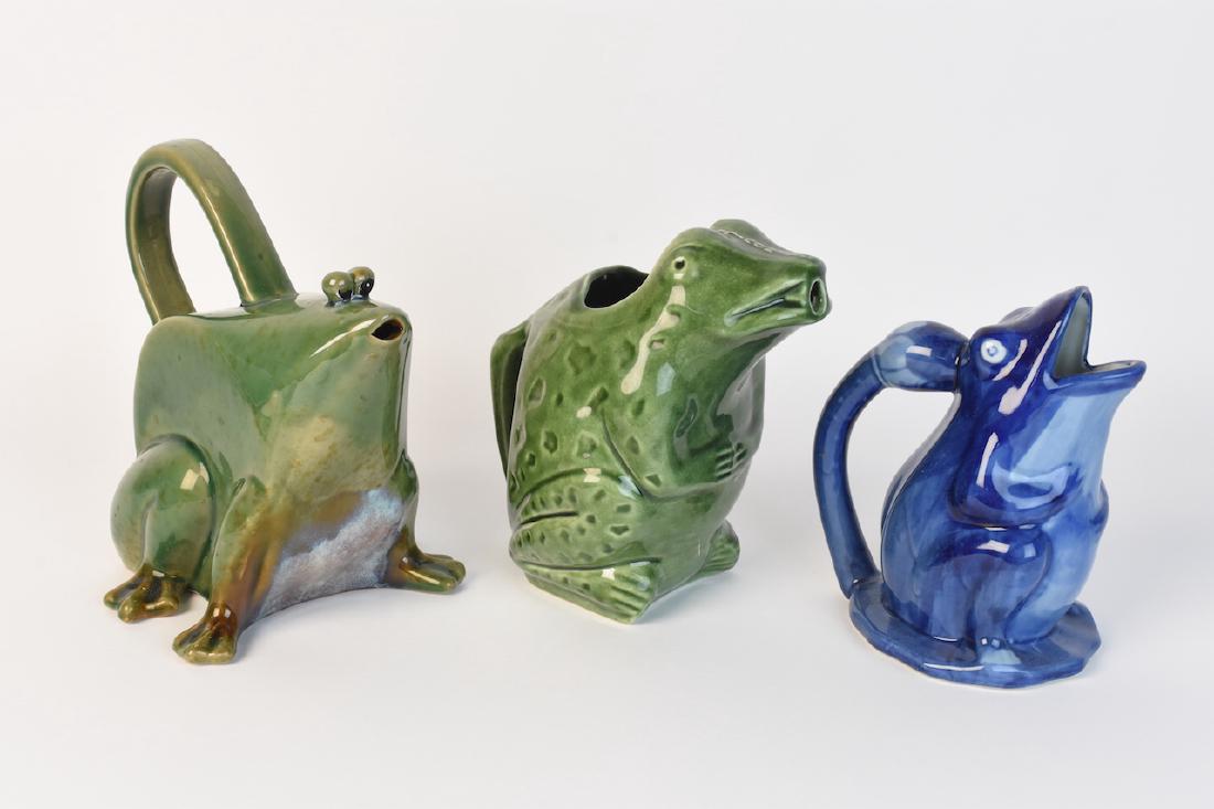 (3) Ceramic Frog Watering Vessels/Pitchers (1 of 9)
