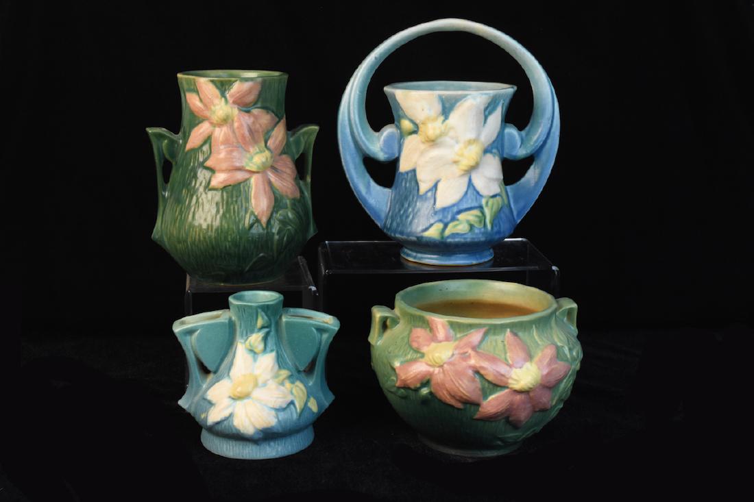 (4) Piece Roseville Clematis Pottery Assortment (1 of 11)