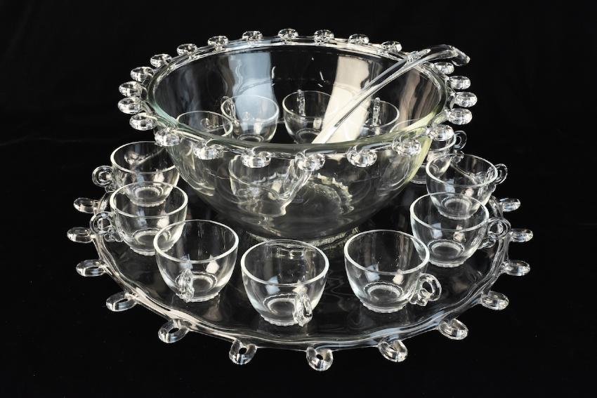 (15) Piece Heisey Lariat Glass Punch Bowl Set (1 of 4)