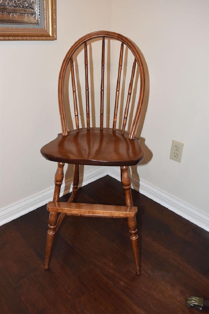 Nichols & Stone Co Wood Hoop Back Chair w/ Foot Rest: Nichols & Stone Company wood youth chair with hoop back and foot rest. Garden Massachusetts. Good condition. Comes from a pet free, smoke free southwest aboite township home. Contact our recommended 3