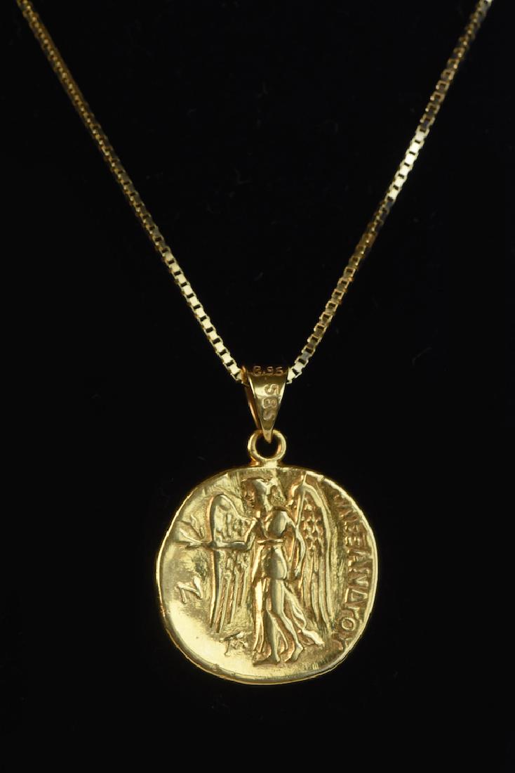 14K Yellow Gold Box Chain With Pendant (1 of 6)