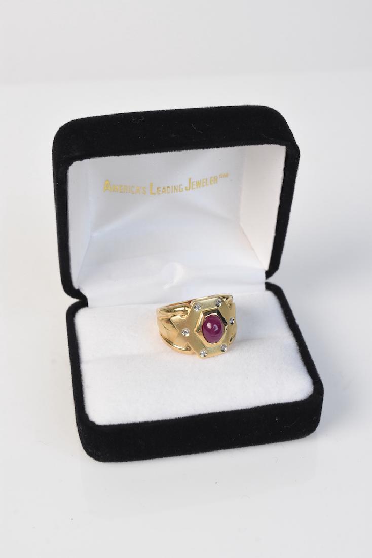 14K Yellow Gold Men's Ring With Stones (1 of 5)