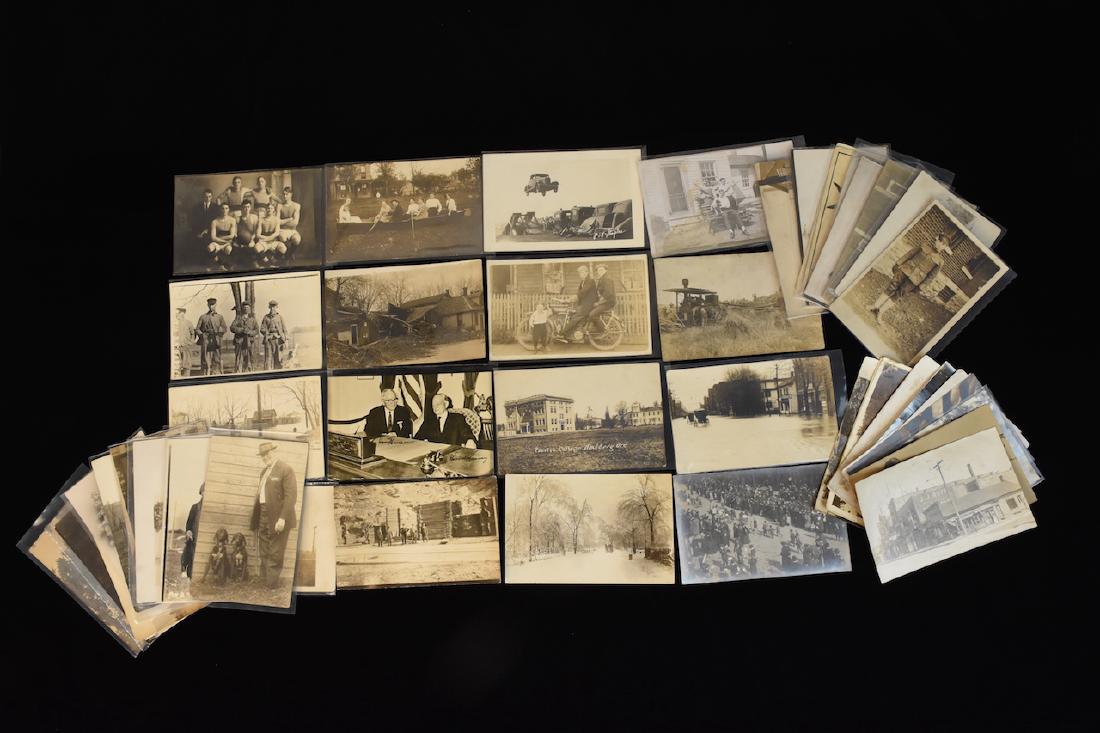 50 RPPC; hunters, fishing, Pres Hoover, flood + (1 of 7)