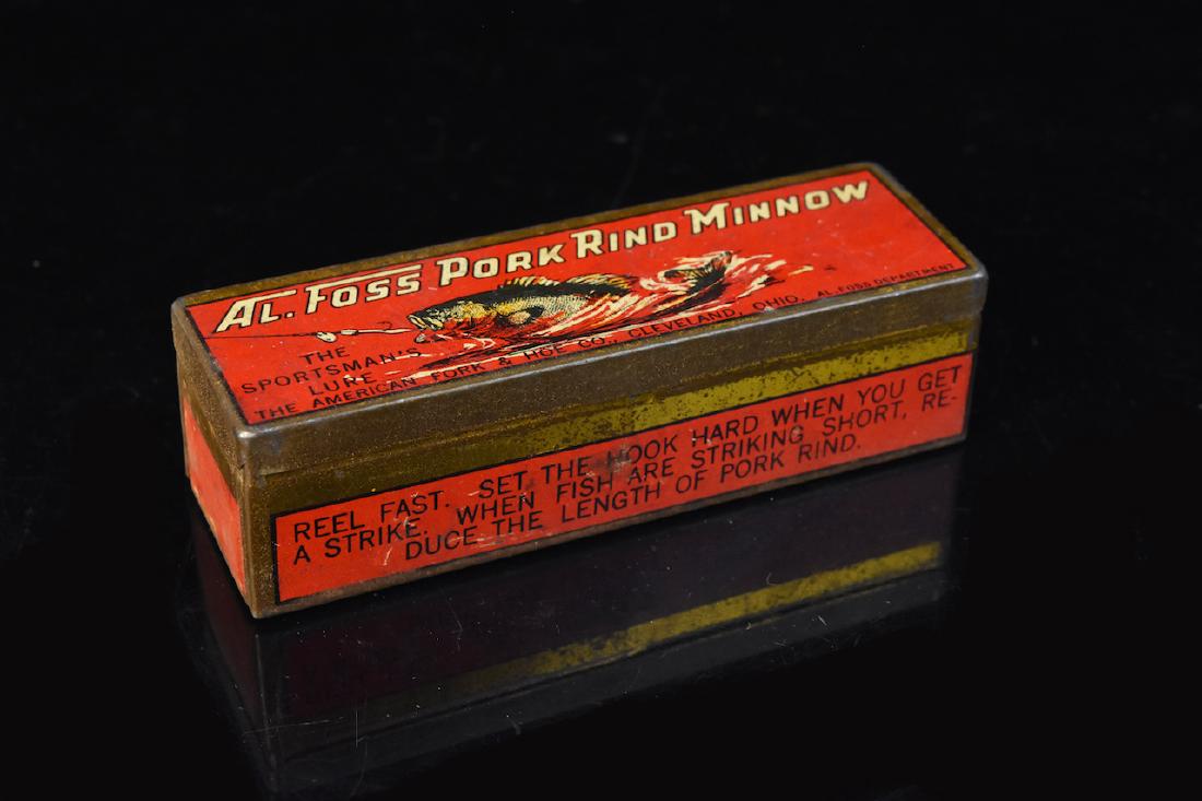 Vintage AL. Floss Pork Rind Minnow Strip Tin (1 of 7)