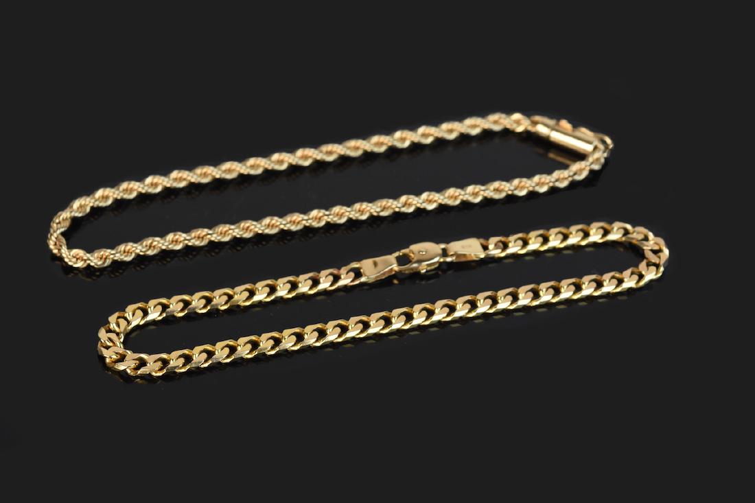 (2) 14K Yellow Gold Bracelets (1 of 6)