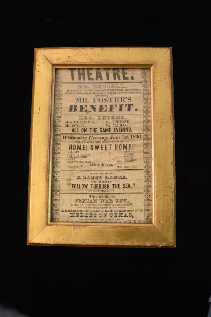 RARE 1836 Theatre Advertisement Silk Flier: 1836 Theatre flier on silk advertising upcoming events. Mr. Russell's appearance, Mr. Foster's Benefit, Mrs. Knight, Miss Meadows, Mr. Thorne, Mr. Scott, Mr. Mason. Wednesday Evening, June 1st, 1836 t