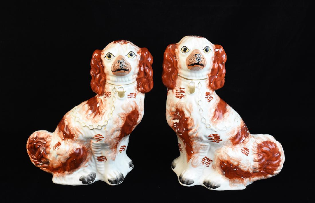 Pair of Staffordshire Ceramic Dogs (1 of 7)