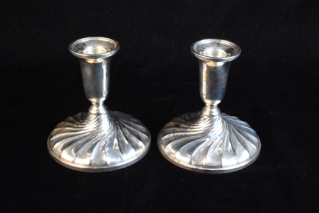 Pair of Weighted Sterling Candlestick Holders (1 of 3)