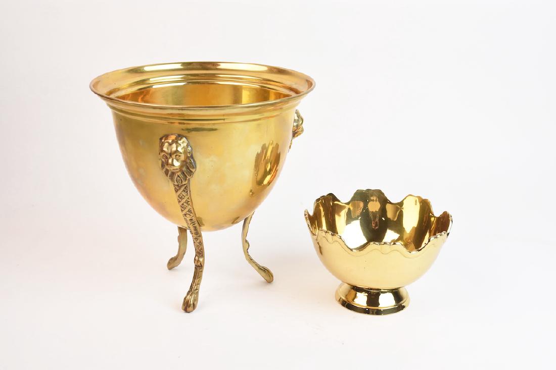 Mottahedeh Brass Urn & Hampton Brass Compote (1 of 5)