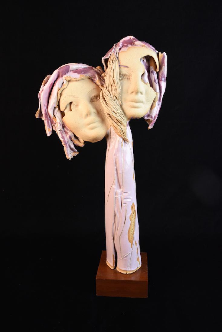 Modern Clay Sculpture Signed Saint P.R. (1 of 3)