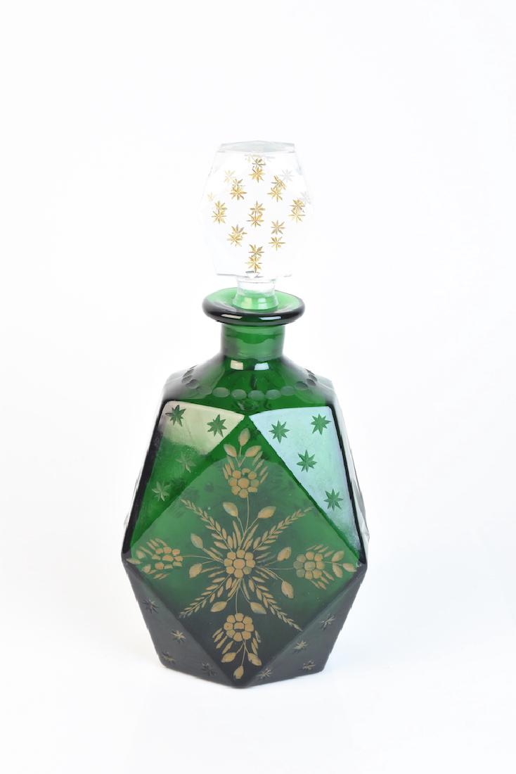 Vintage Retro Green Glass Decanter (1 of 5)