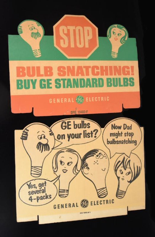 (2) GE Light bulb Advertising Signs (1 of 5)
