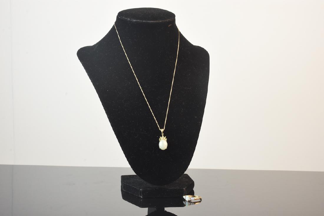 10K Opal Ring & 10K Jade/Paradot Necklace (1 of 10)