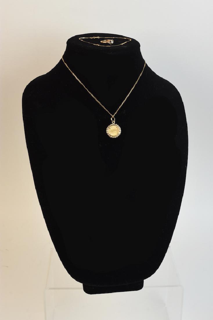14K Necklace With Pendant, Bracelet & Ring (1 of 7)
