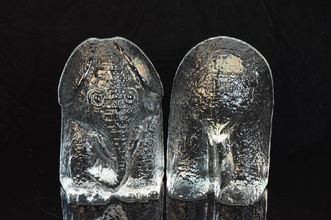Blenko Art Glass Elephant Bookends (1 of 4)
