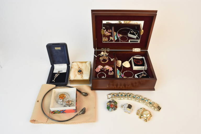 Ando Cloisonne Music Box & Costume Jewelry