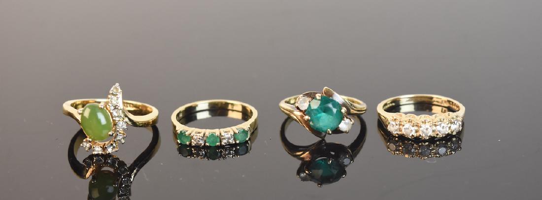 (4) Assorted Gold Rings With Stones (1 of 10)