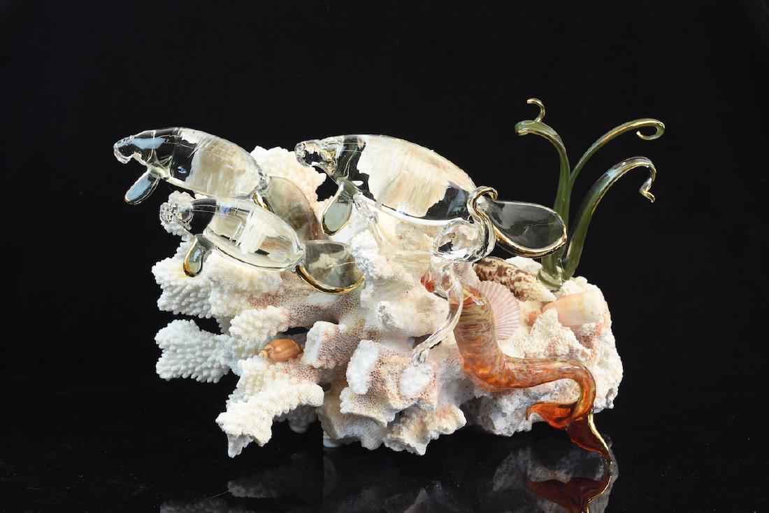 Hand Blown Glass Coral Reef Sea Sculpture by Michael (1 of 3)
