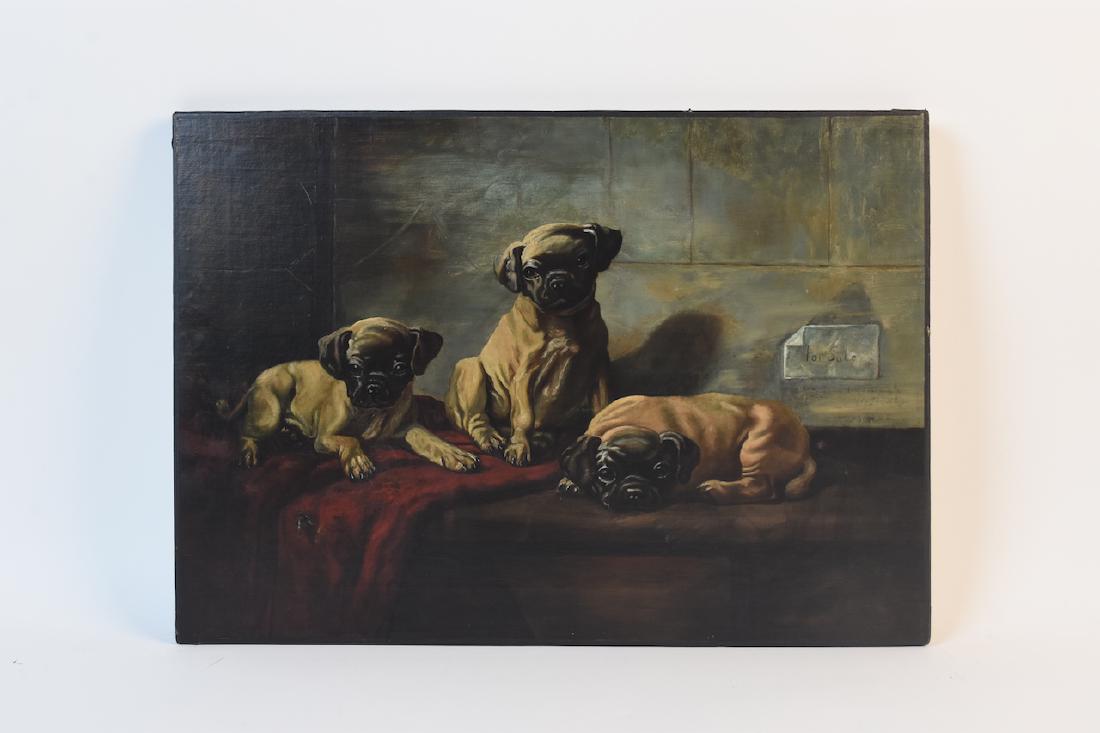 Oil on Board of Puppies For Sale (1 of 5)