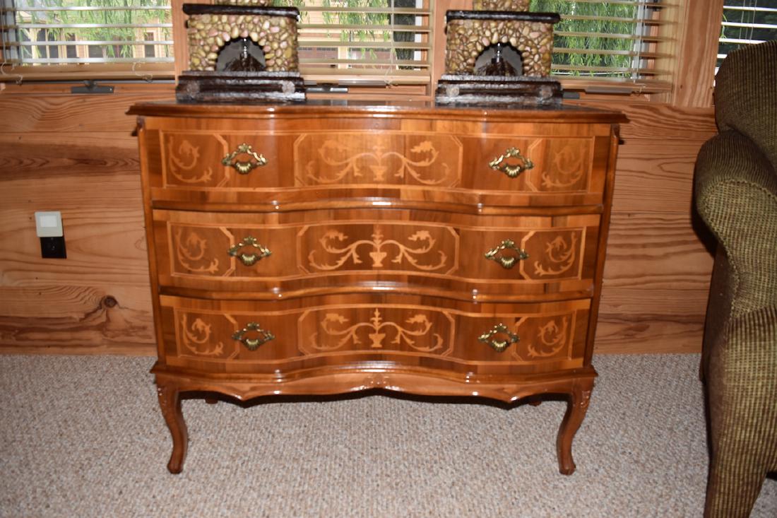 Inlayed Three Drawer Side Table (1 of 5)