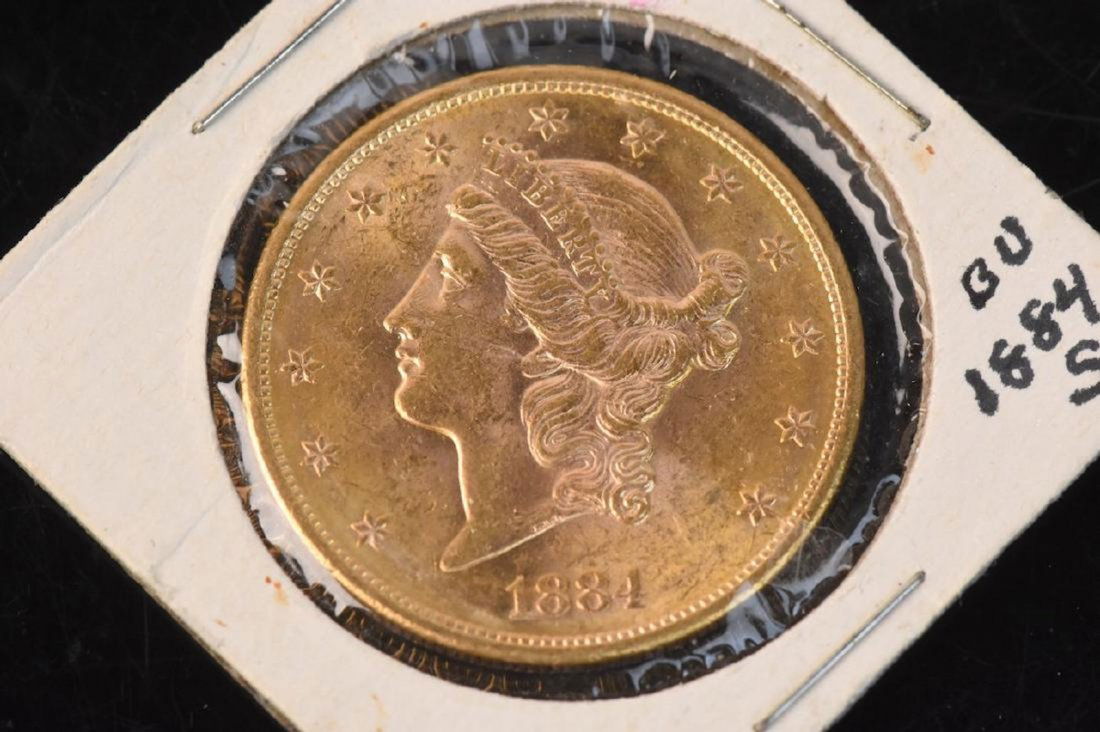 1884 $20 Double Eagle Gold Piece (1 of 4)