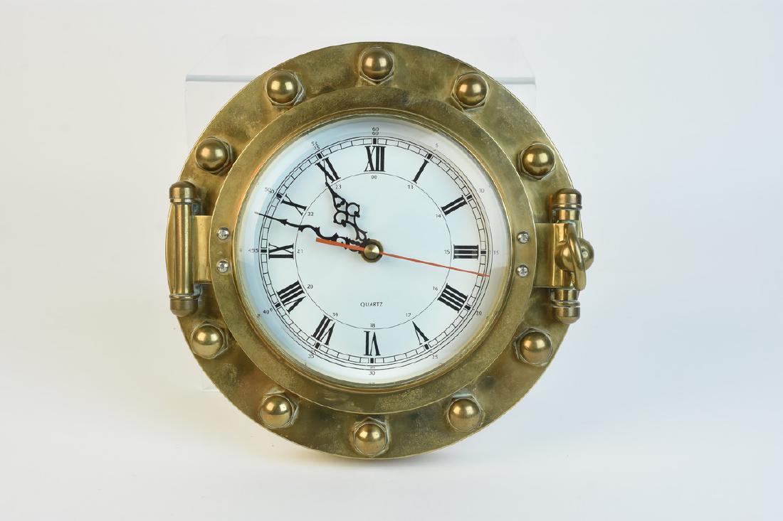 Quartz Clock Mounted In Ship Port Hole (1 of 4)