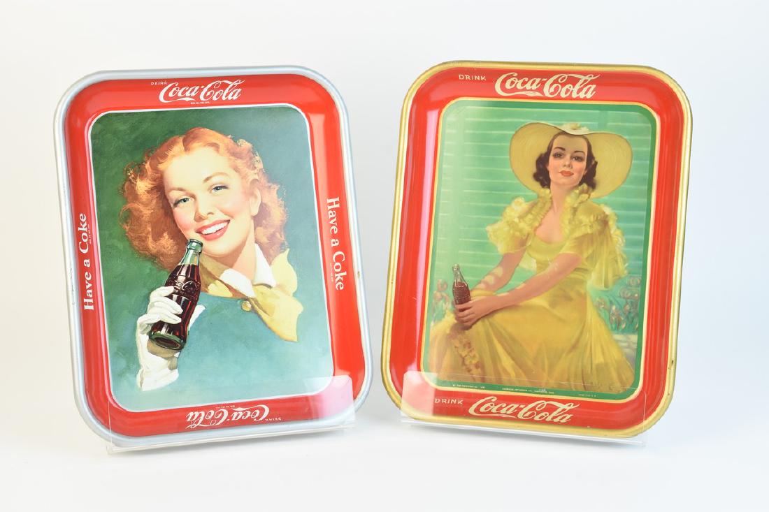 2) Coca-Cola Advertisement Trays; 1938 & 1948 (1 of 11)