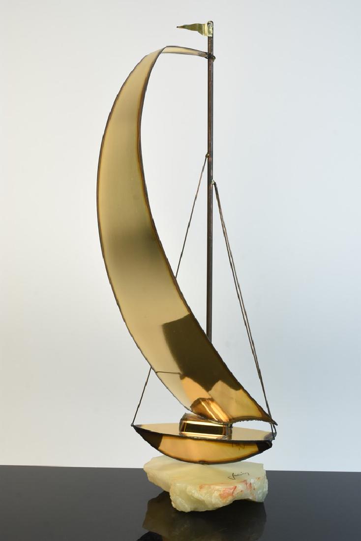 Mario Jason Signed Brass Sailboat Sculpture (1 of 8)