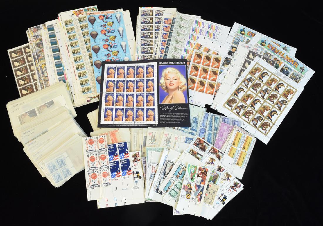 300+/- Blocks and Sheets of US Postage Stamps (1 of 9)