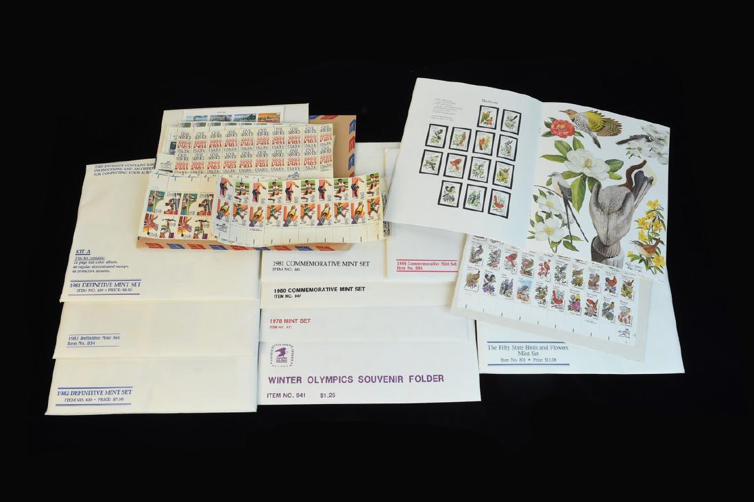 US Post Office Mint Stamp Sets & Loose Stamps (1 of 5)