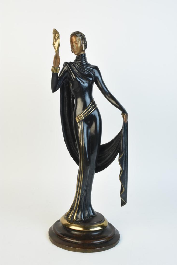 LE Signed Bronze Sculpture by Erte; La Masque (1 of 12)