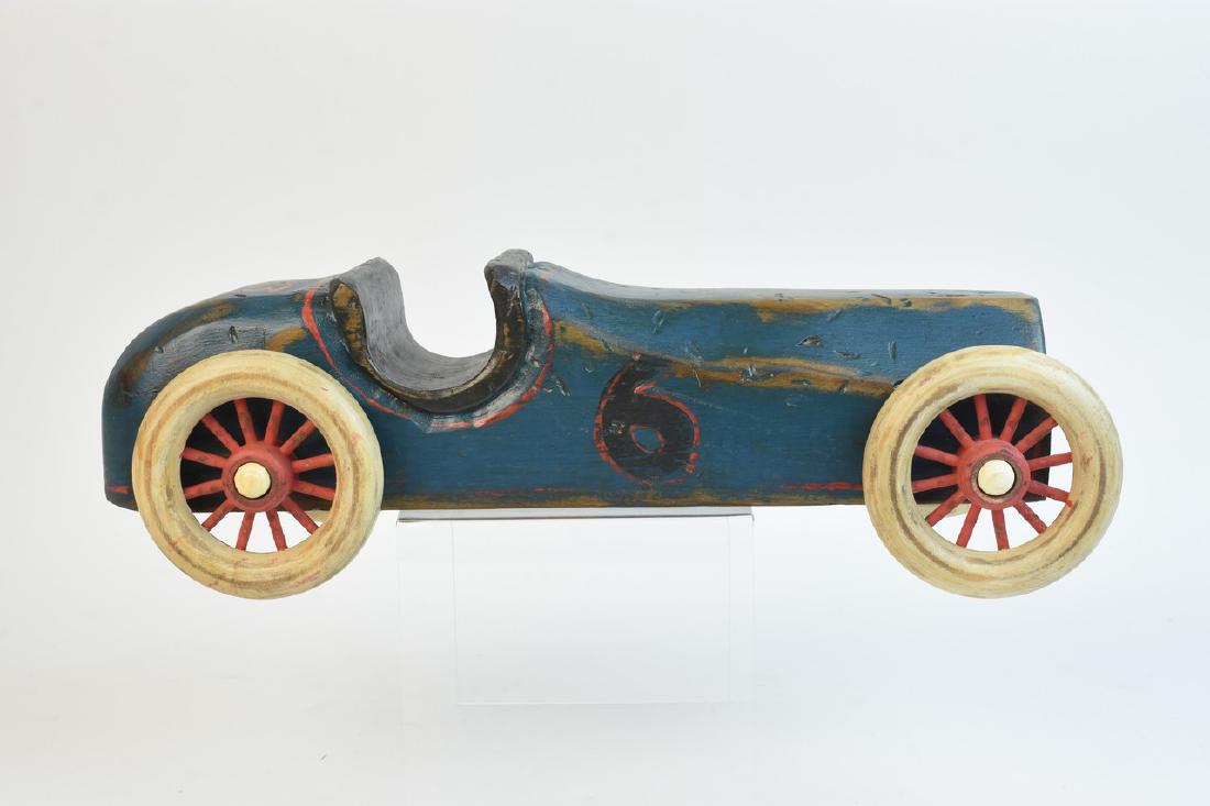 Folk Art Hand Carved and Painted Wood Indycar (1 of 11)