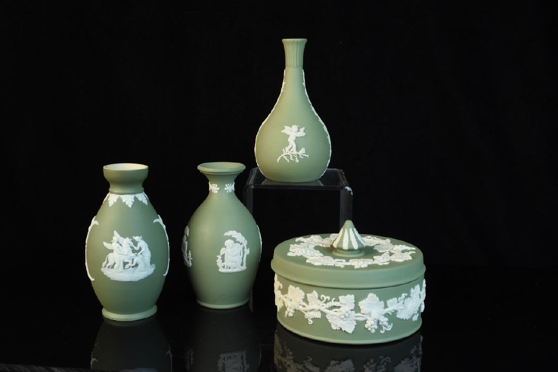 Wedgwood Jasperware Vases & Knob Box (1 of 8)