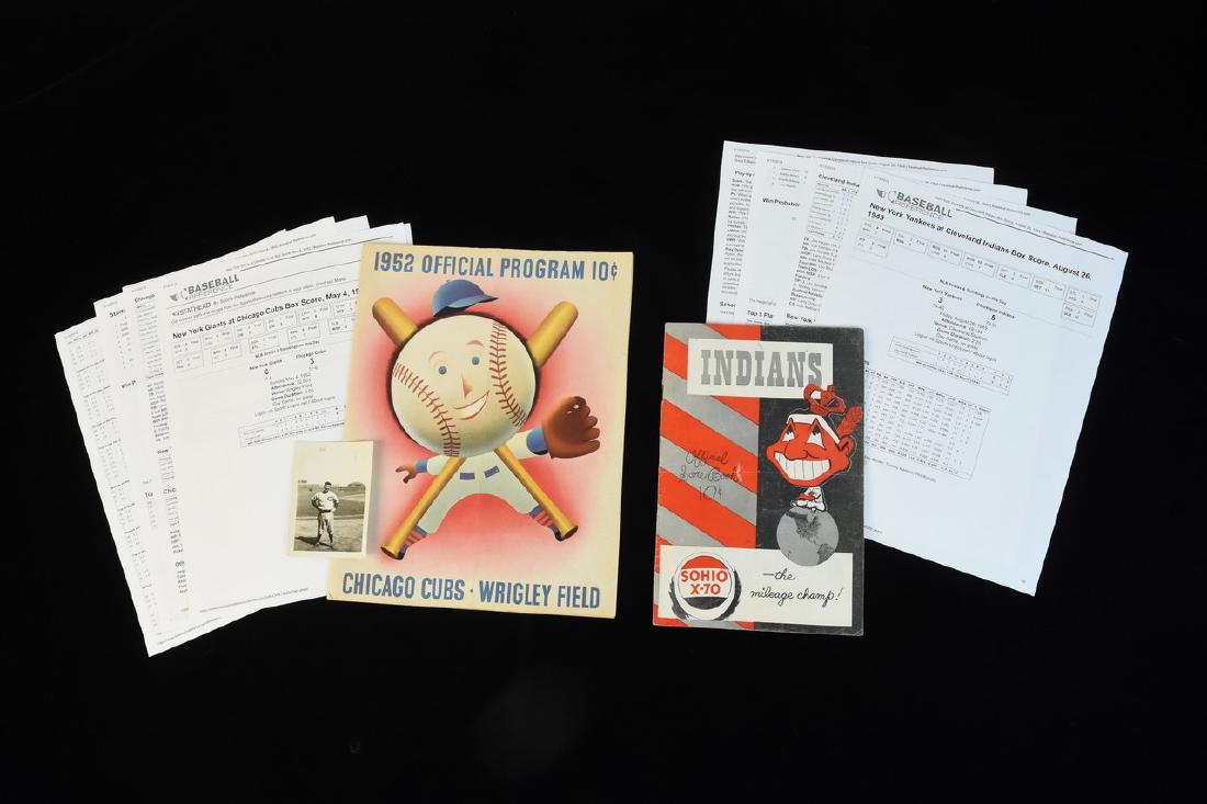 1952 Cubs & 1949 Indians Baseball Programs w/ B&W Pic (1 of 17)