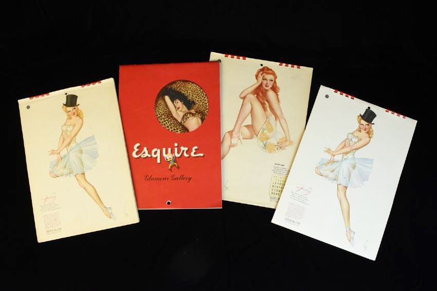 (4) 1940's Esquire Pin Up Calendars; Varga