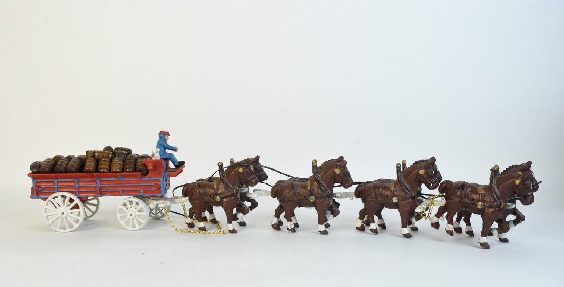 Cast Iron Horse Drawn Wagon Toy with Driver (1 of 9)