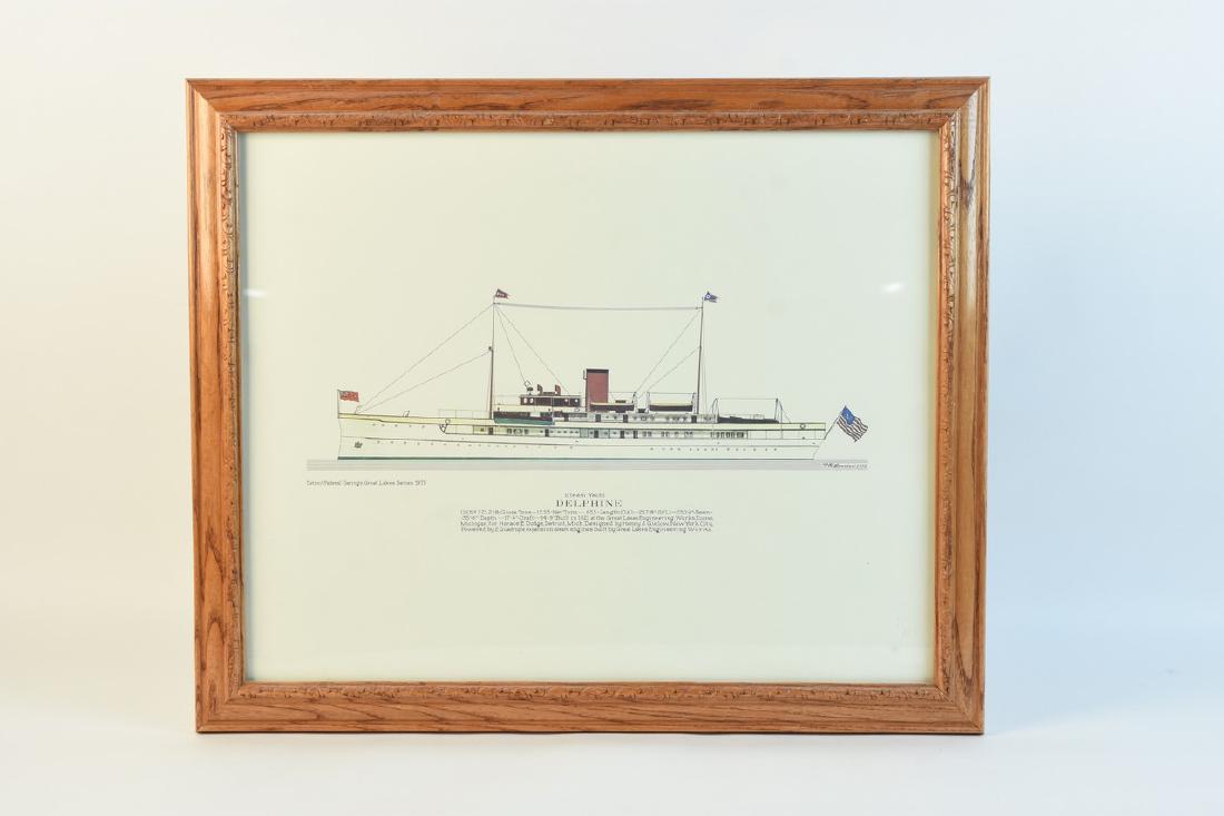 Frank Crevier Delphine Steam Yacht Lithograph (1 of 4)