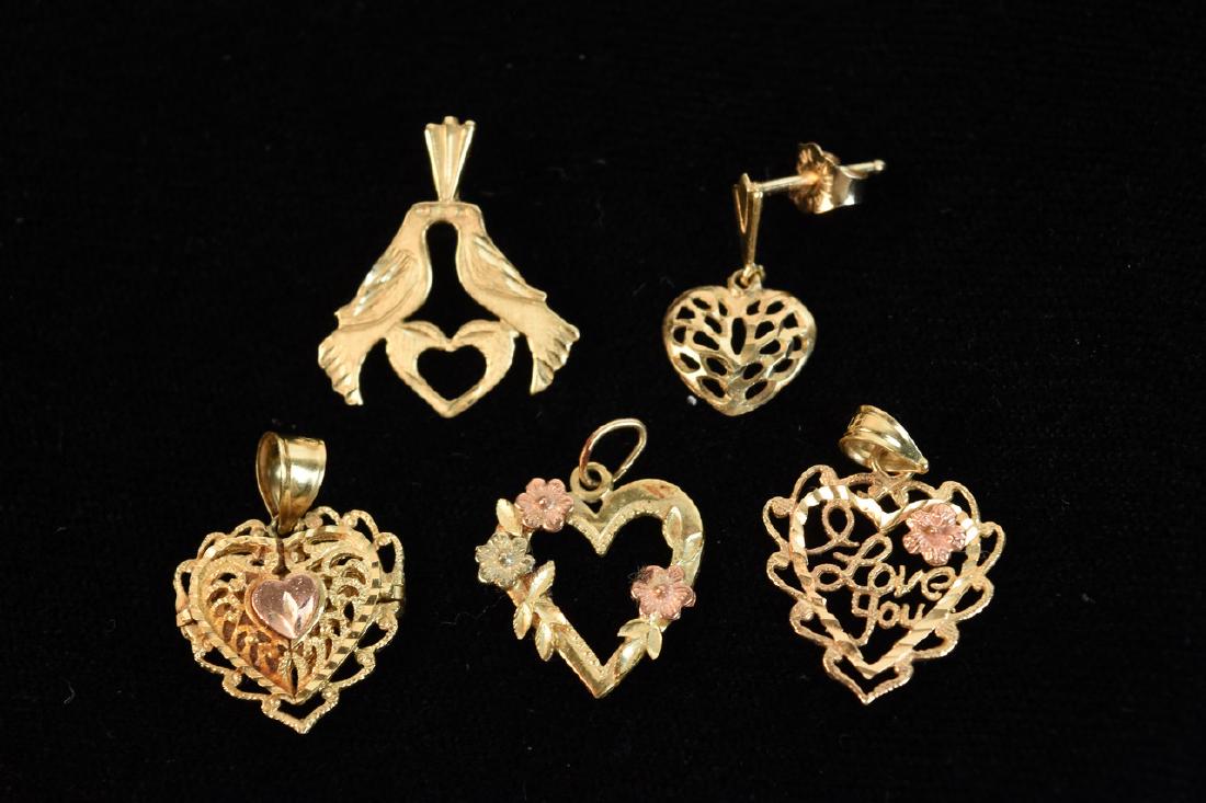 14K Gold Pendants & Earring; 6g (1 of 8)