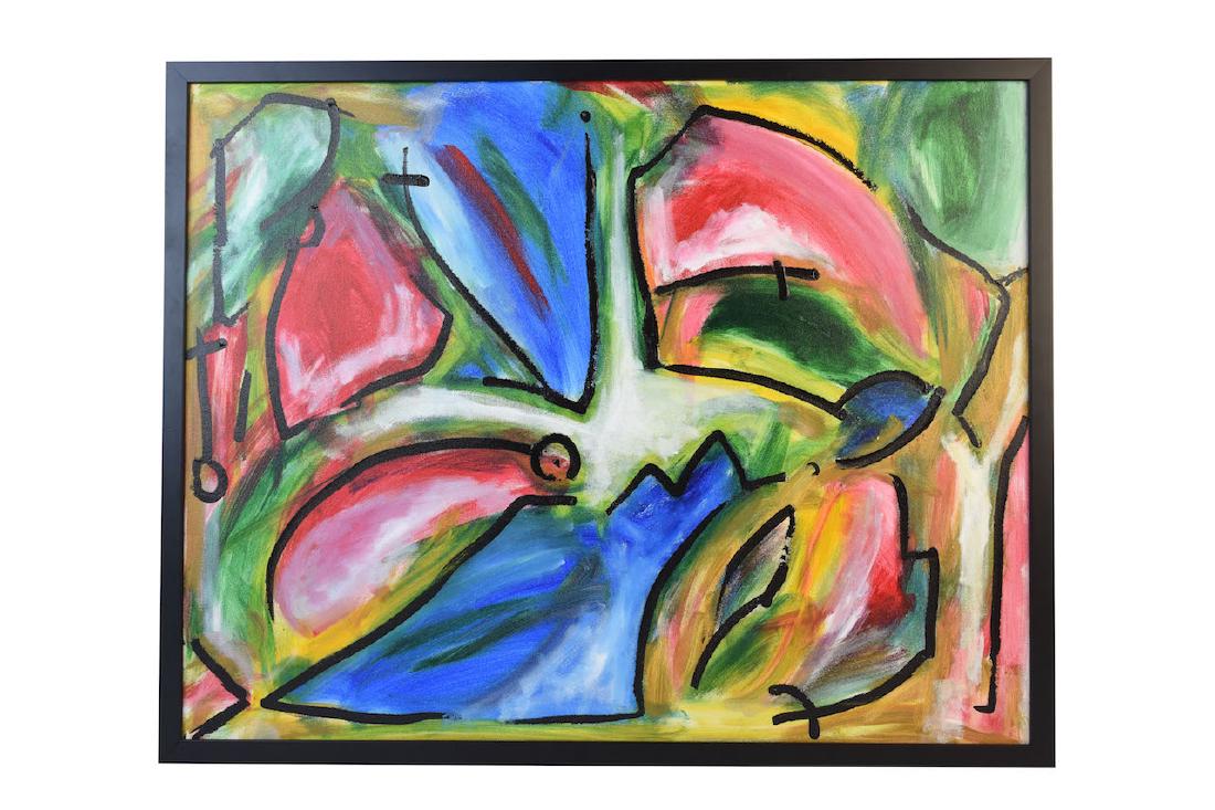 Abstract Acrylic on Canvas by Matt Kuhns: Abstract acrylic on canvas by artist Matt Kuhns titled "Resurgence". The best thing about this work is that one can interpret the painters intentions or simple use their own limitless imagination and 